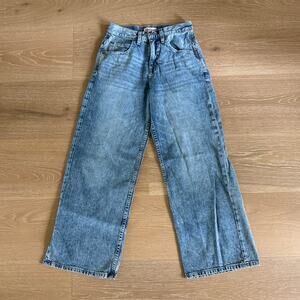 Deja Clark for Aeropostale Jeans Super Baggy 8 Ball Cherries Size XS Reg Blue